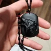 Save a wolf Obsidian Necklace