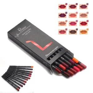 12 farver Lip Liner Pencil Vandtæt Ikke-mærkende