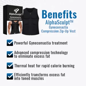 AlphaSculpt™ Gynecomastia Compression Zip-Up Vest