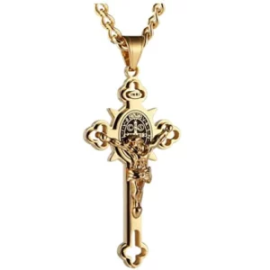 Benedict Protection Cross Power Pendant Necklace