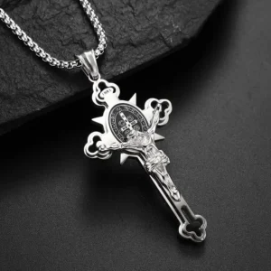 Benedict Protection Cross Power Pendant Necklace