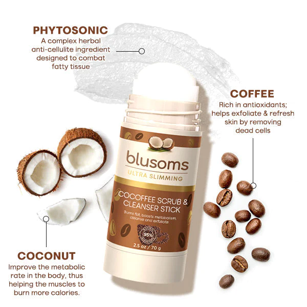 Blusoms™ Cacao Coffee Scrub & Cleanser stick