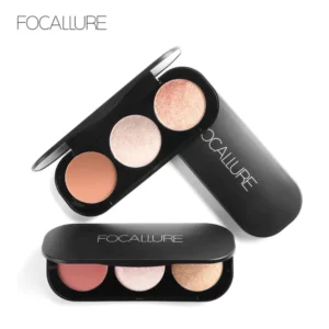 FOCALLURE 3 Colors Blush&Highlighter Palette
