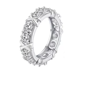 Alternative view of KISS & HUG CROSS FULL MOISSANITE RING