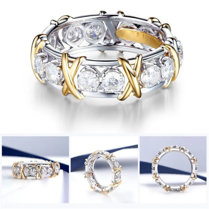 KISS & HUG CROSS FULL MOISSANITE RING - Image 5