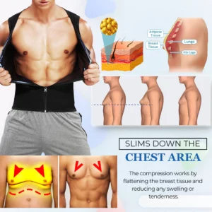 MANSON Gynecomastia Compress Zipper Vest