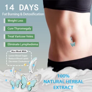 SFRCORD Body Detox Fat Burning Liver & Lung Cleanse Essential Oil Belly Button Ring