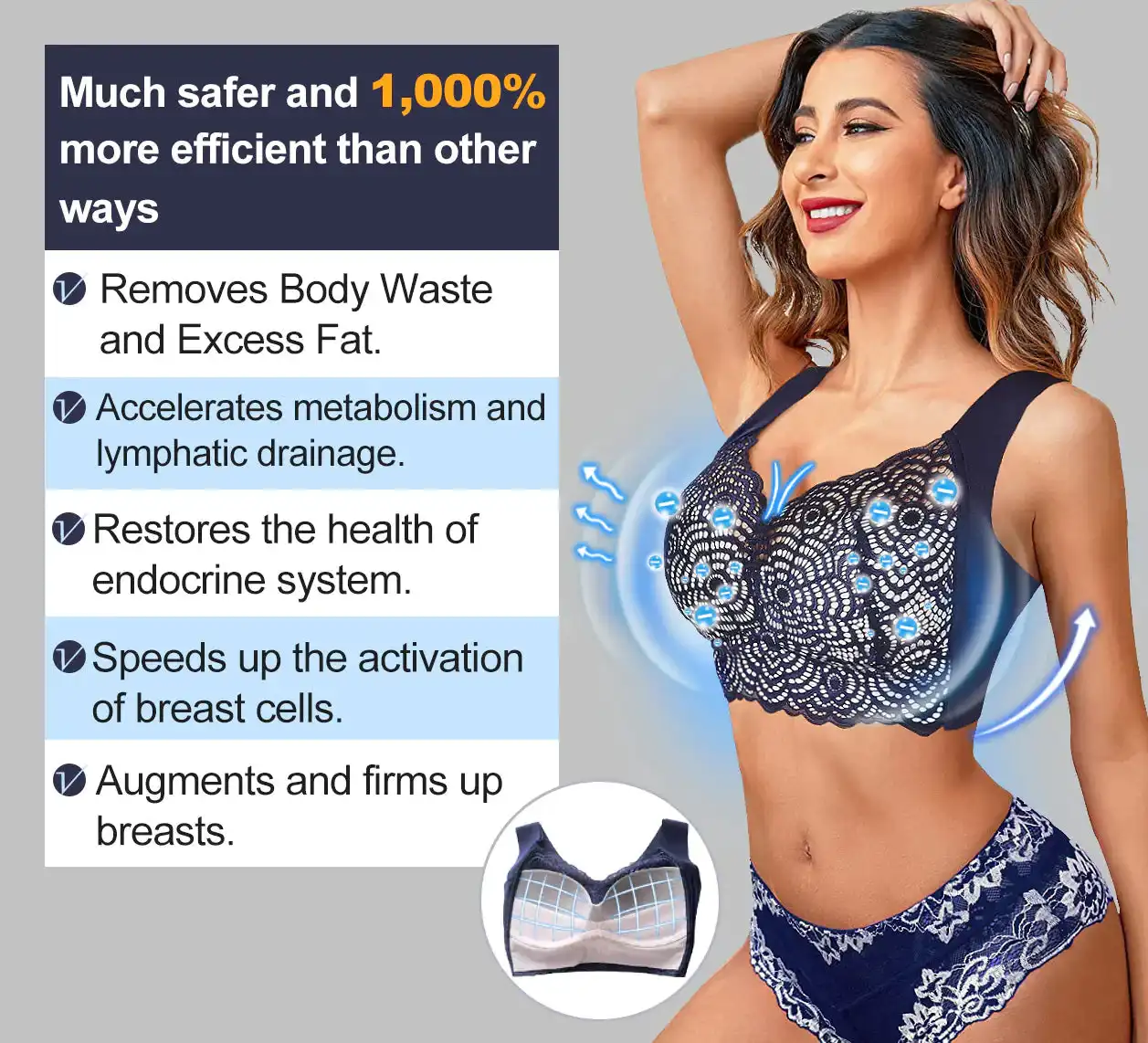 Slimory™ Lymphatische Entgiftung und Fitness & Leistungsstarker BH mit Bruststraffung