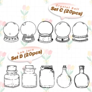 Easy-press Dried Flower Bookmark Sticker Set