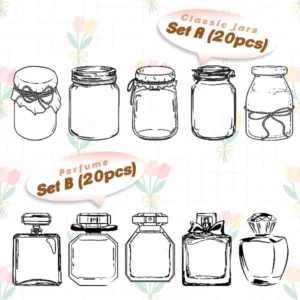 Easy-press Dried Flower Bookmark Sticker Set