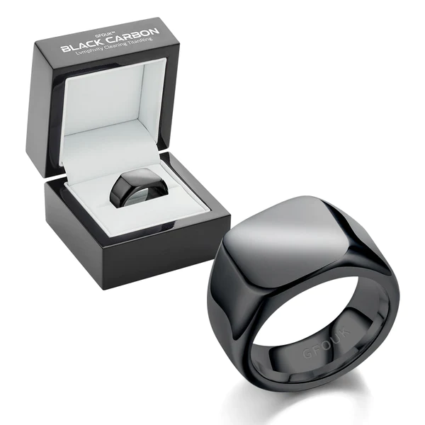 GFOUK™ Black Carbon Lvmphvity Reinigung Titan Ring