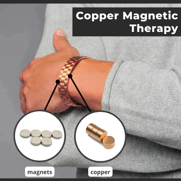 Bracelet d'ions bio-négatifs de thérapie super magnétique en cuivre pur