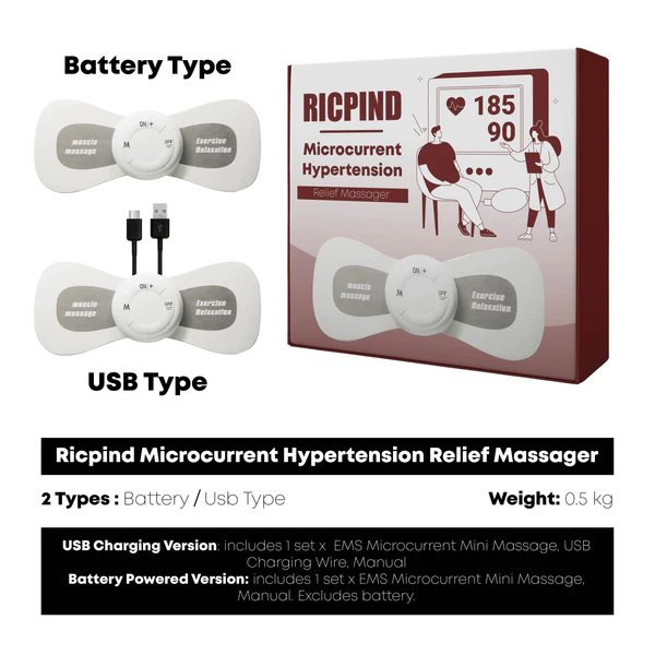 Masazhues për lehtësimin e hipertensionit me mikrocurrent Ricpind