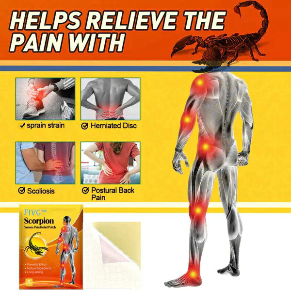Parche de alivio da dor de veneno de escorpión