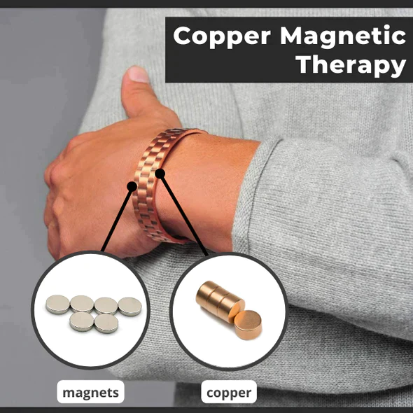 Zdravotní náramek s magnetickou terapií Suupillid™ z čisté mědi