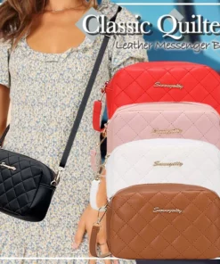 Trendy Leather Quilted Messenger Bag