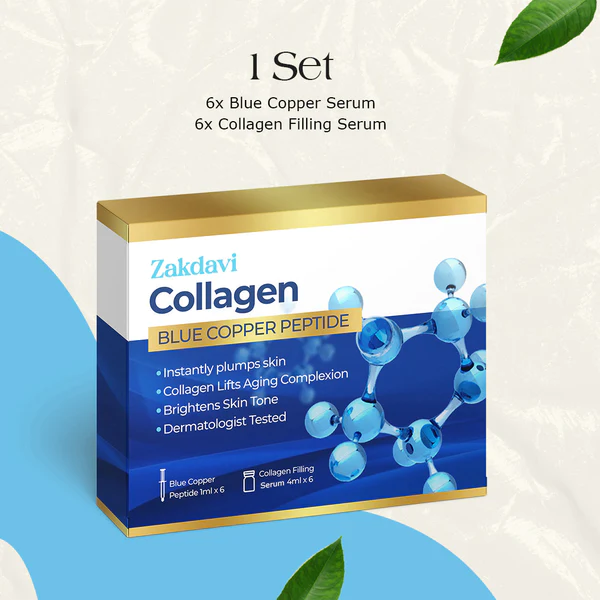Zakdavi ™ Collagen Blue Copper Peptide Serum Set