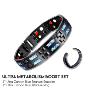 Alternative view of Menheal Ultra Carbon Blue Titanium Bracelet