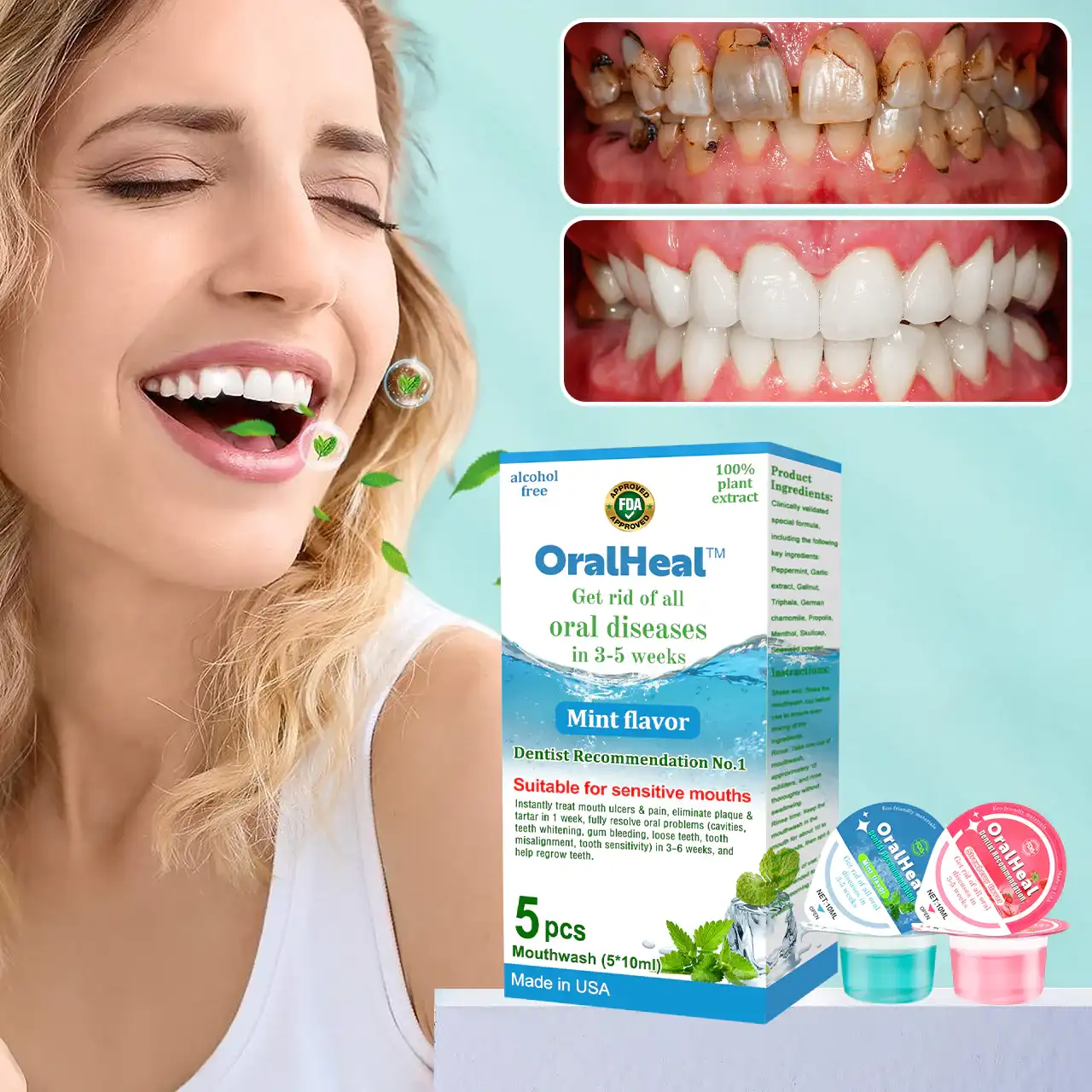OralHeal Jelly Cup Mouthwash Restoring teeth and mouth to health - Image 3