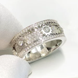 Alternative view of Handmade Diamond Ornate Geometric 3D Band Ring