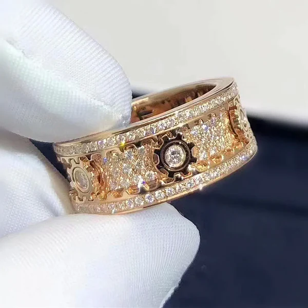 Handmade Diamond Ornate Geometric 3D Band Ring - Image 3