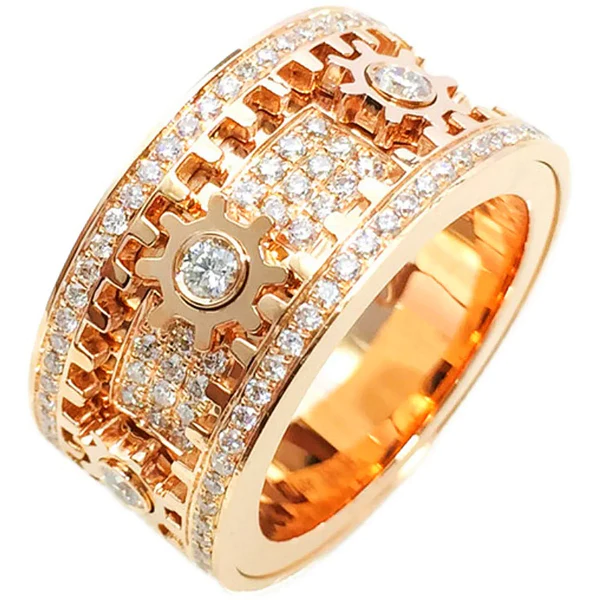 Handmade Diamond Ornate Geometric 3D Band Ring - Image 4