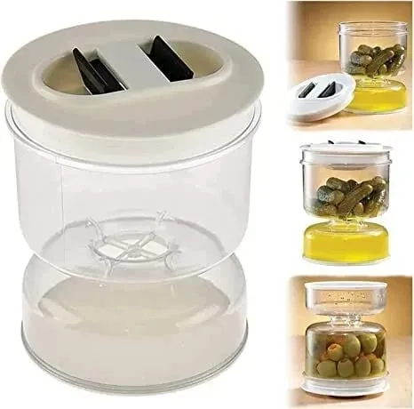 Pickle and Olives Jar Container with Strainer - Image 2