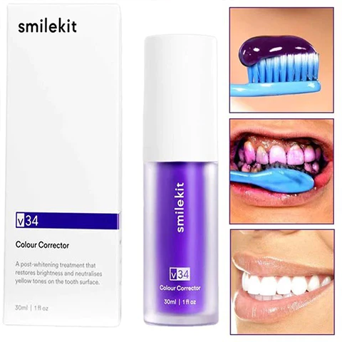 SMILEKITTM New V34 Series Toothpaste Purple Color Corrector - Image 4