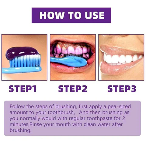 SMILEKITTM New V34 Series Toothpaste Purple Color Corrector - Image 6