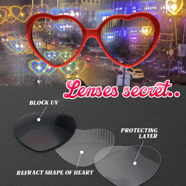 Romantic Heart Effect Diffraction Sunglasses