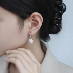 Alternative view of SparkleAura™lymphatic activity hoop earrings