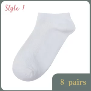 8 Pairs Lot Solid Mesh Womens Short Socks