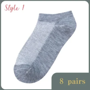 8 Pairs Lot Solid Mesh Womens Short Socks