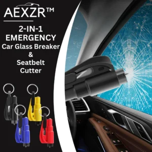 AEXZR™ 2 في 1 قاطع زجاج السيارة في حالات الطوارئ وقاطع حزام الأمان