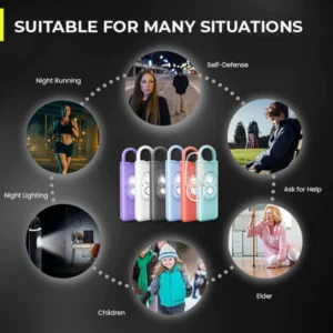 Oveallgo™ 130dB Loud Self Defence Alarm Keychain with LED Strobe Light