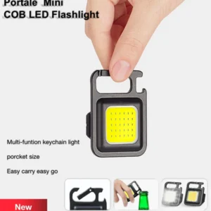 Seurico ™ Portable Flach Keychain Mini dirije limyè Glare COB USB Chaje