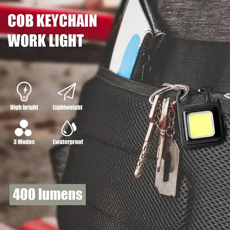 Seurico™ Portable Flashlight Keychain Mini LED Light Glare COB USB Charging - Image 3