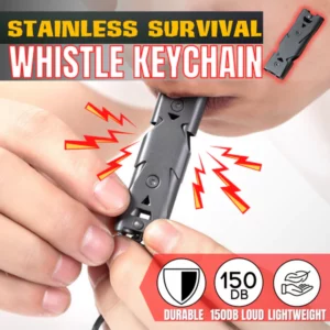 Stainless Survival Whistle Keychain