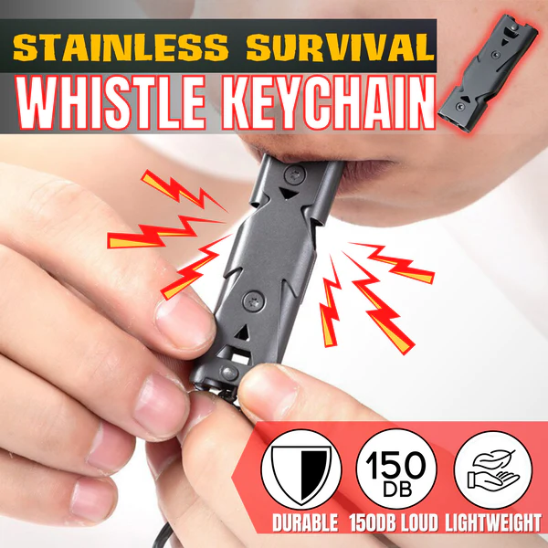 Vlekvrye Survival Whistle Sleutelhanger