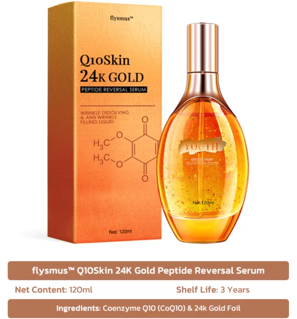 flysmus™ Q10Skin 24K Gold Peptide Reversal Serum