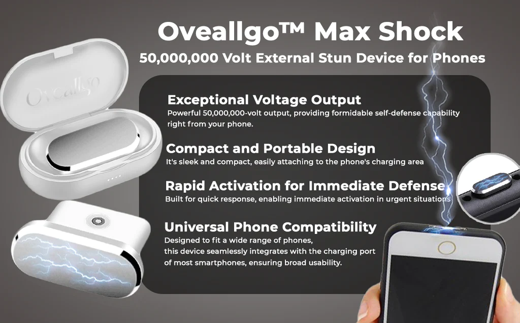 Oveallgo™ MAXIMA Shock 50,000,000 Volt External Stun Device for Phones

