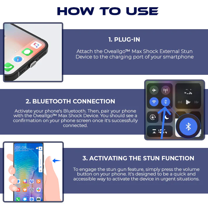 Oveallgo™ MAXIMA Shock 50,000,000 Volt External Stun Device for Phones
