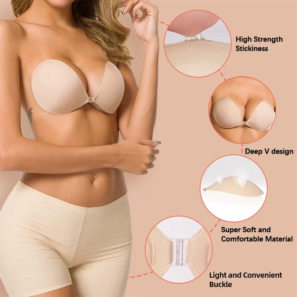 Seurico™ Strapless Adhesive Bra-Backless Reusable Invisible Push Up Bra - Image 4