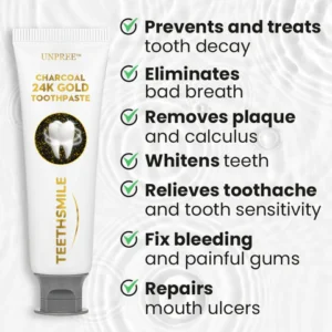 UNPREE™ Charcoal 24K Gold Whitening Toothpaste