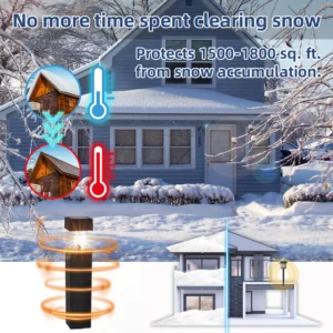 Alternative view of WREE™ Solar-Powered Electromagnetic Resonance De-Icing Lamp - Zero Energy Consumption