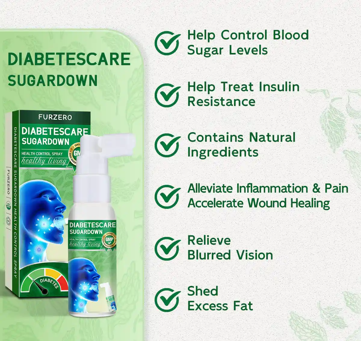 Furzero™ DiabetesCare SugarDown Health Control Spray