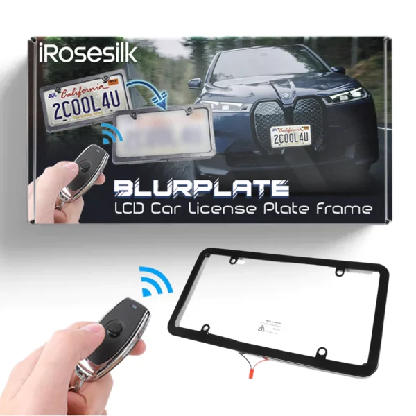 iRosesilk™ Anti-Tracking AUTO X BlurPlate LCD Mobil License Plate Frame