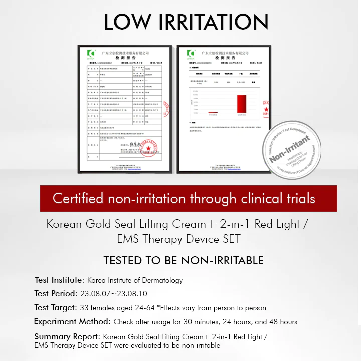 Oveallgo™ Korean Gold Seal Lifting Cream+ 2-in-1 Red Light / EMS Therapy Device SET