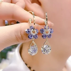 Oneswear™ Crystal Flower Germanium Earrings - Lymphatic Drainage