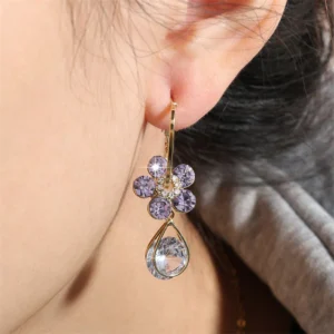 Oneswear™ Crystal Flower Germanium Earrings - Lymphatic Drainage